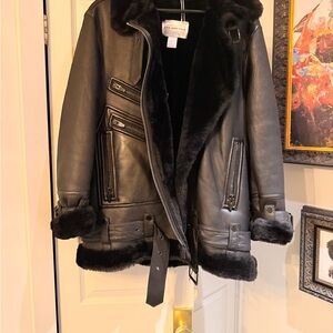 THE ARRIVALS- Black Shearling Jacket